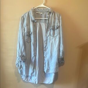 Cato Sky Blue Casual Shirt Chambray Denim Feel